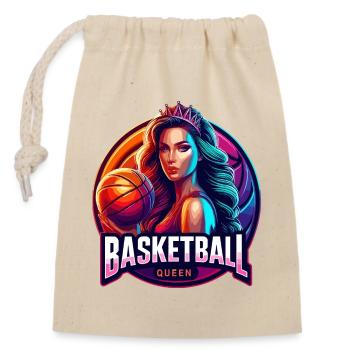 Basketball Queen Illustration - Closable cotton gift bag (14x20cm) - nature - Front