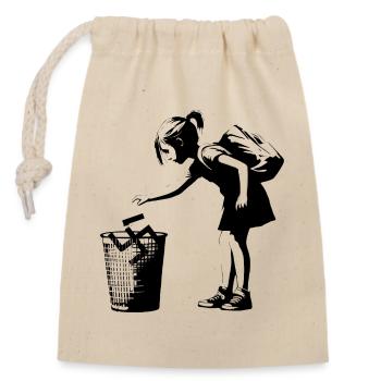 Style artistique urbain Swastika Trash - Sac cadeau en coton avec cordon (14 x 20 cm) - nature - Devant