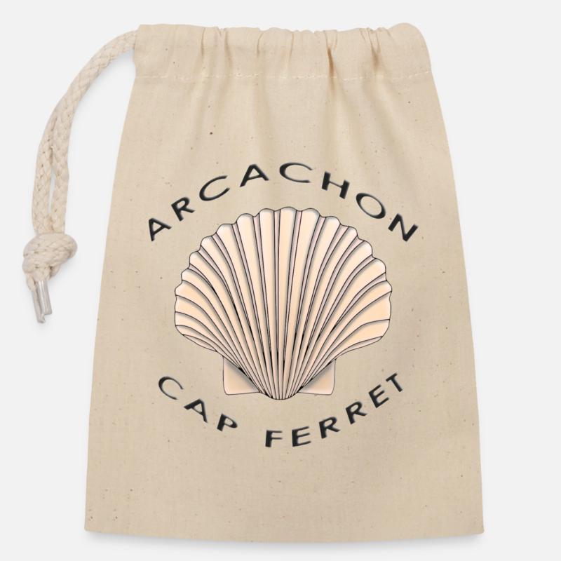 shell - Closable cotton gift bag (14x20cm) - nature