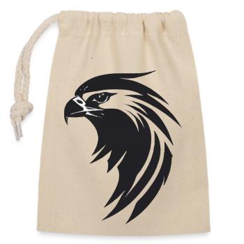 Aigle Oiseau de proie tête - Sac cadeau en coton avec cordon (14 x 20 cm) - nature - Devant