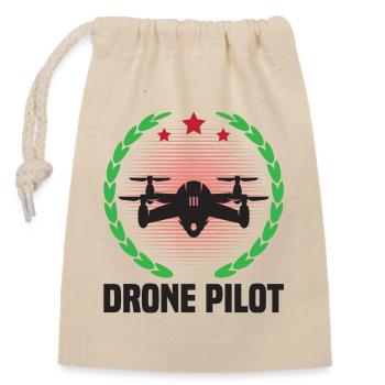 Pilote de drone - Sac cadeau en coton avec cordon (14 x 20 cm) - nature - Devant