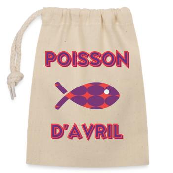 APRIL FOOL - Closable cotton gift bag (14x20cm) - nature - Front