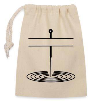 Bannière de nom de logo d’acupuncture - Sac cadeau en coton avec cordon (14 x 20 cm) - nature - Devant