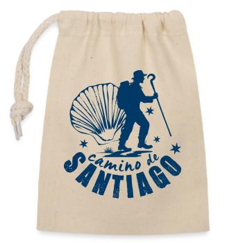 Camino de Santiago, chemin de Compostelle - Sac cadeau en coton avec cordon (14 x 20 cm) - nature - Devant