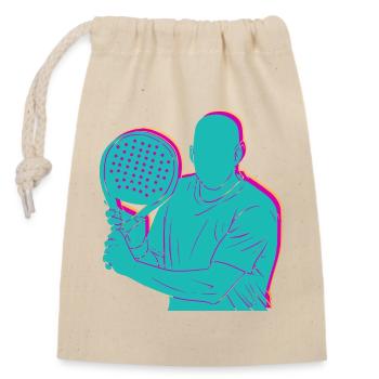 Raquette de padel Tennis Sport I Cadeau - Sac cadeau en coton avec cordon (14 x 20 cm) - nature - Devant