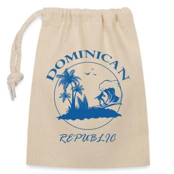 République dominicaine Surf - Sac cadeau en coton avec cordon (14 x 20 cm) - nature - Devant