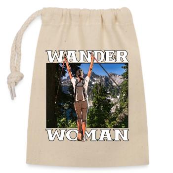 Wander Woman - Verschließbarer Geschenkbeutel aus Baumwolle (14x20cm) - Natur - Vorne