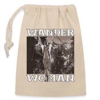Wander Woman - Verschließbarer Geschenkbeutel aus Baumwolle (14x20cm) - Natur - Vorne