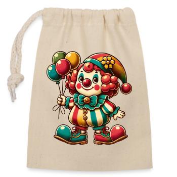 Couleurs gaies : Votre clown coloré pour la bonne humeur - Sac cadeau en coton avec cordon (14 x 20 cm) - nature - Devant