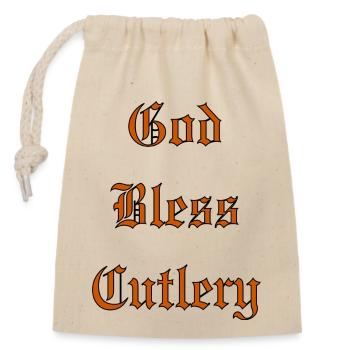 GodBlessCouverts - Sac cadeau en coton avec cordon (14 x 20 cm) - nature - Devant