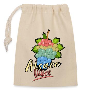 Alsace Vibes - Closable cotton gift bag (14x20cm) - nature - Front
