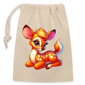 Fawn - Closable cotton gift bag (14x20cm) - nature - Front