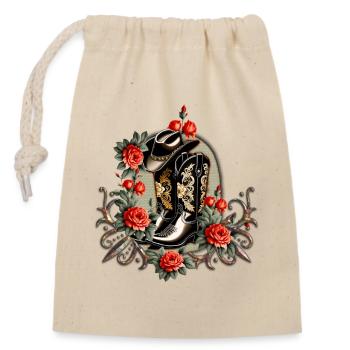 Cowboy Hearts: A Poem of Boots and Flowers. - Closable cotton gift bag (14x20cm) - nature - Front