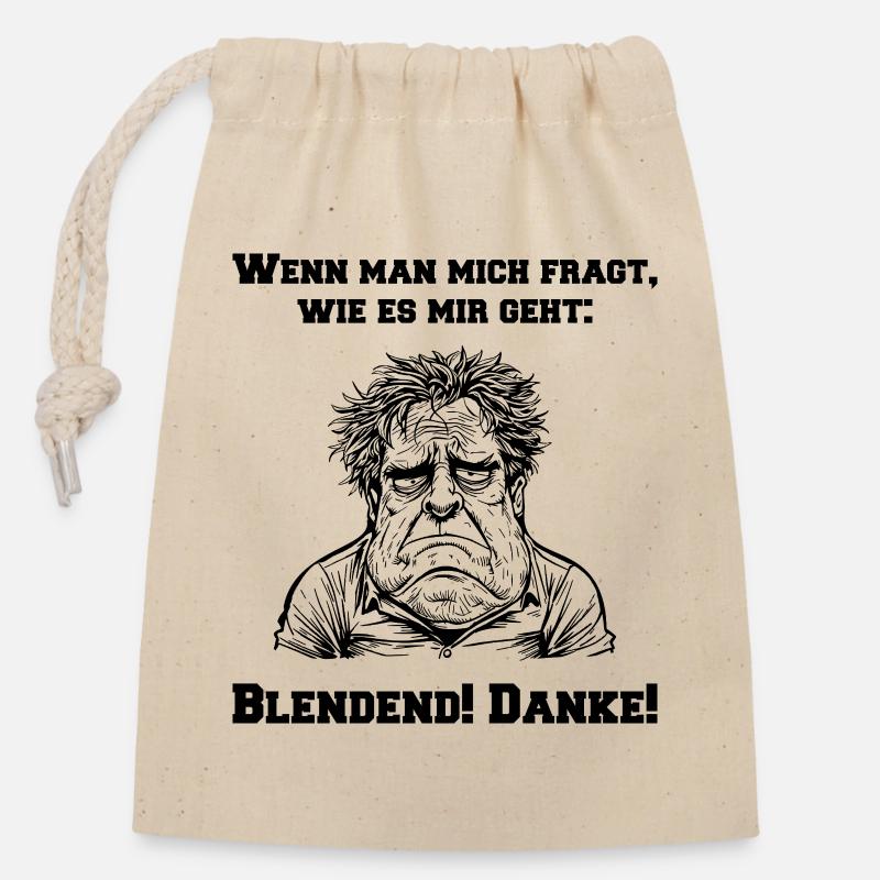 Erschöpfter Mann - Verschließbarer Geschenkbeutel aus Baumwolle (14x20cm) - Natur