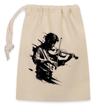 Violinist - Closable cotton gift bag (14x20cm) - nature - Front