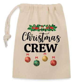 ÉQUIPAGE DE NOËL - Sac cadeau en coton avec cordon (14 x 20 cm) - nature - Devant