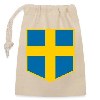 Schweden - Verschließbarer Geschenkbeutel aus Baumwolle (14x20cm) - Natur - Vorne