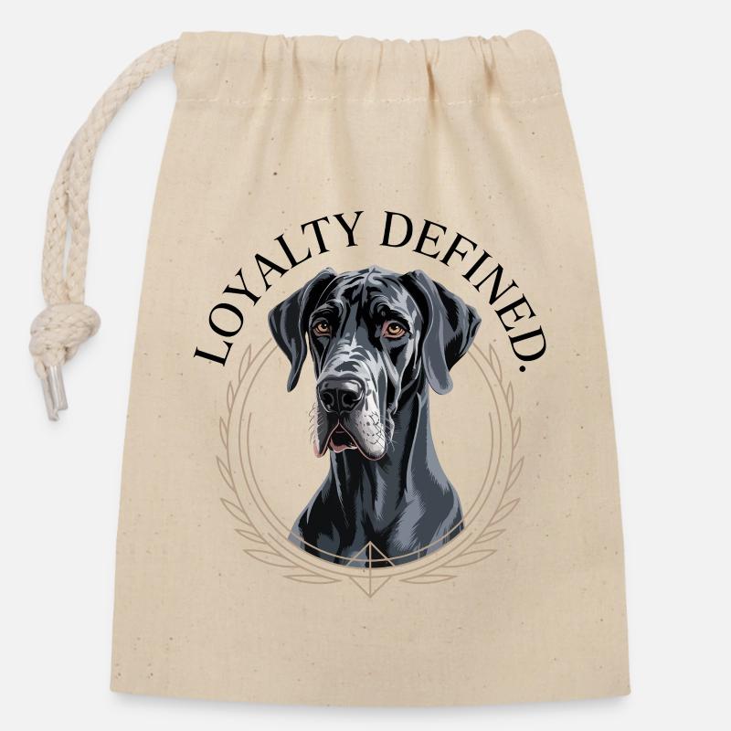 Loyal Great Dane Guardian Design - Closable cotton gift bag (14x20cm) - nature