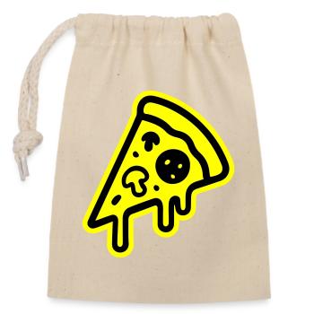 Icône de la pizza - Sac cadeau en coton avec cordon (14 x 20 cm) - nature - Devant