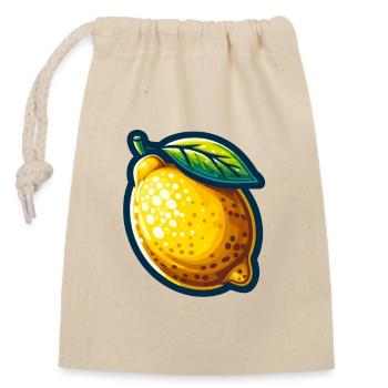 Vibrant Lemon - Closable cotton gift bag (14x20cm) - nature - Front