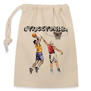 Basketball Fighting Spirit Illustration - Closable cotton gift bag (14x20cm) - nature - Front