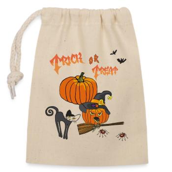 Trick or Treat Kürbiszauber - Verschließbarer Geschenkbeutel aus Baumwolle (14x20cm) - Natur - Vorne