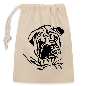 Shar-Pei - Verschließbarer Geschenkbeutel aus Baumwolle (14x20cm) - Natur - Vorne