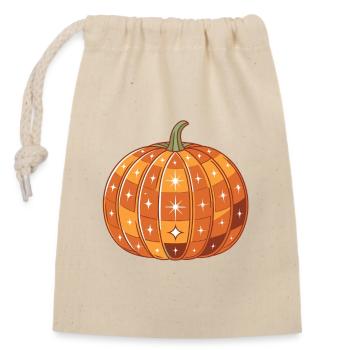 Sparkly Glowing Pumpkin - Closable cotton gift bag (14x20cm) - nature - Front