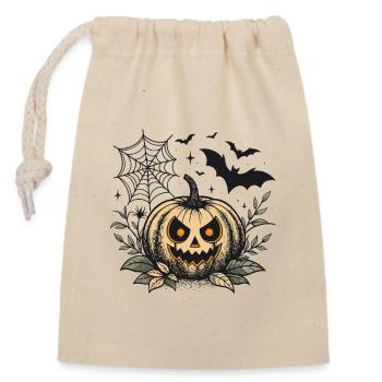 Citrouille Halloween maléfique - Sac cadeau en coton avec cordon (14 x 20 cm) - nature - Devant