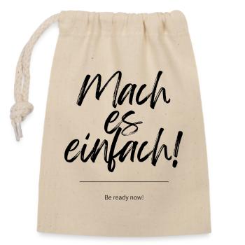 Motivation / Affaires / Création / Succès - Sac cadeau en coton avec cordon (14 x 20 cm) - nature - Devant