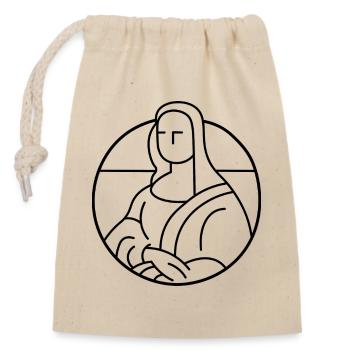 Mona Lisa - Verschließbarer Geschenkbeutel aus Baumwolle (14x20cm) - Natur - Vorne