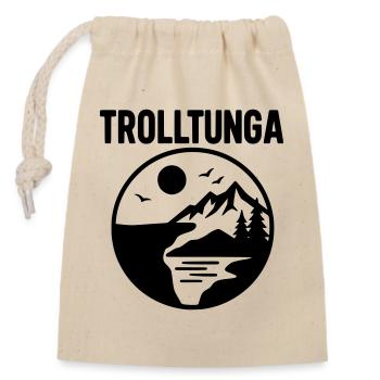 Trolltunga Silhouette - Sac cadeau en coton avec cordon (14 x 20 cm) - nature - Devant