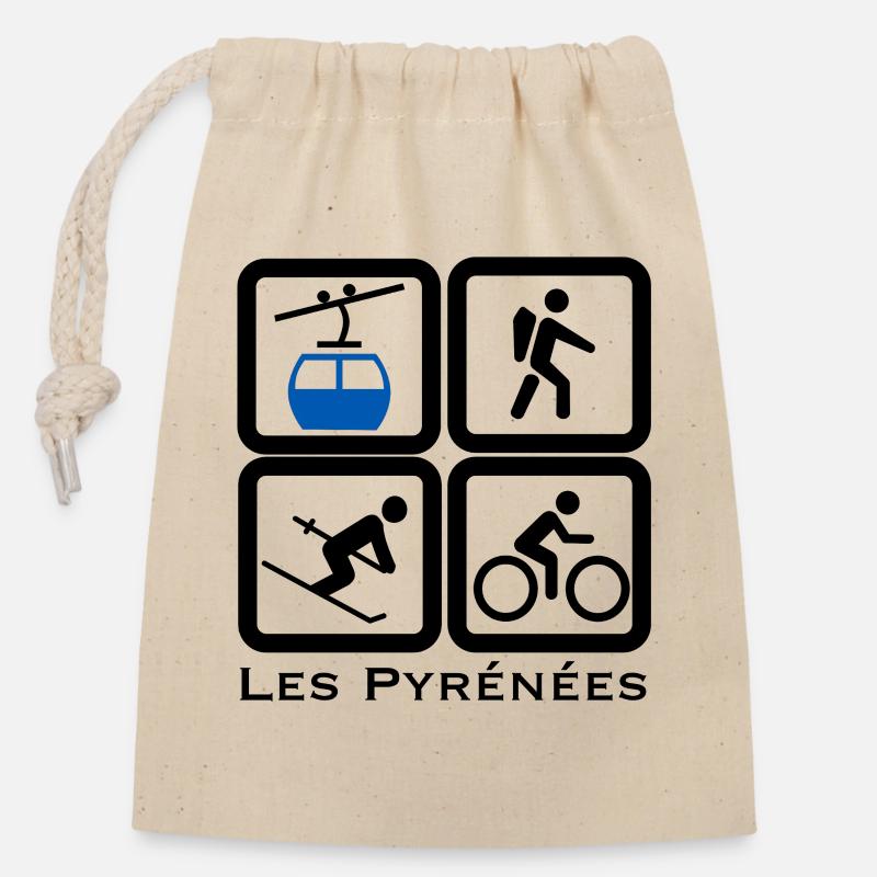 The Pyrenees - Closable cotton gift bag (14x20cm) - nature