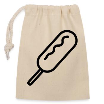 corn dog - Sac cadeau en coton avec cordon (14 x 20 cm) - nature - Devant