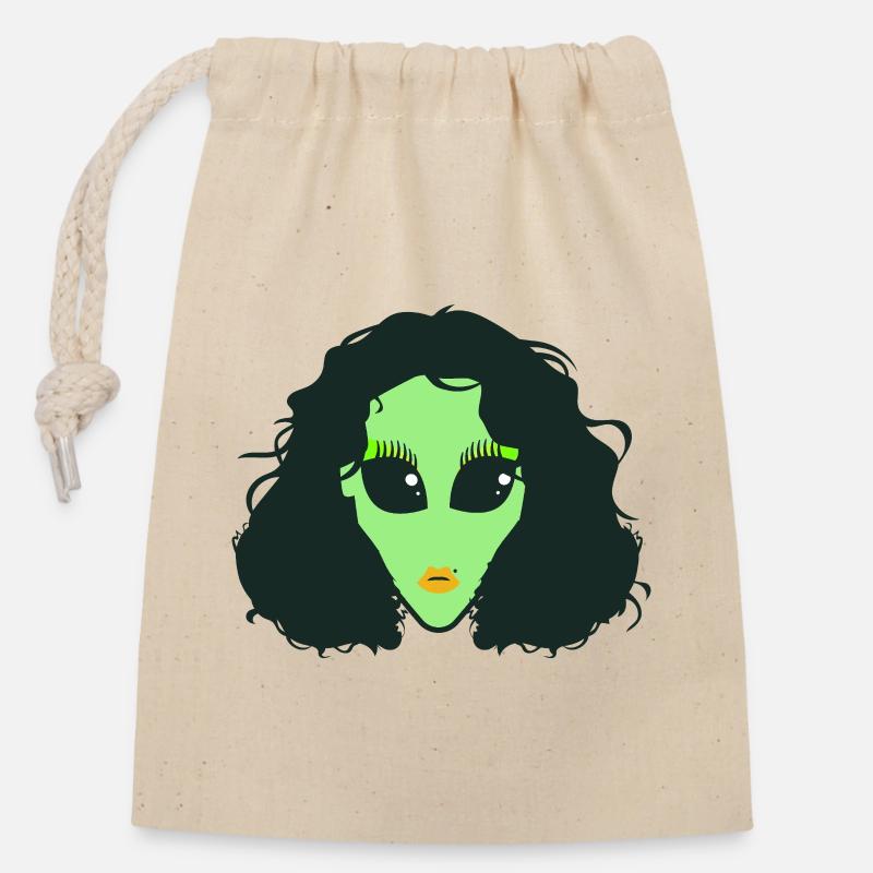 alien_drag_queen - Verschließbarer Geschenkbeutel aus Baumwolle (14x20cm) - Natur