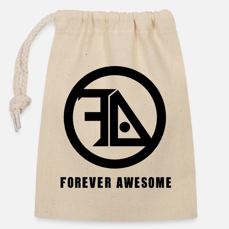 Forever Awesome Black - Verschließbarer Geschenkbeutel aus Baumwolle (14x20cm) - Natur