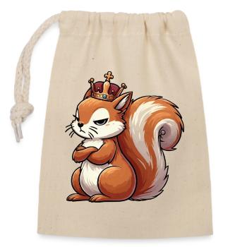 Eichhörnchen Eichhorn Eichhörnchenliebhaber Nager - Verschließbarer Geschenkbeutel aus Baumwolle (14x20cm) - Natur - Vorne