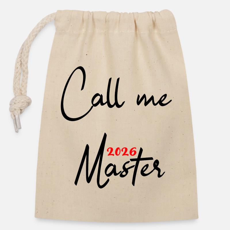 Master 2026 Diplôme - Sac cadeau en coton avec cordon (14 x 20 cm) - nature