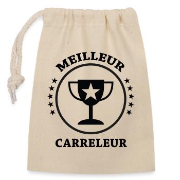 Meilleur Carreleur - Sac cadeau en coton avec cordon (14 x 20 cm) - nature - Devant