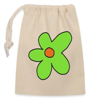 Lime Flower Pop Art - Closable cotton gift bag (14x20cm) - nature - Front
