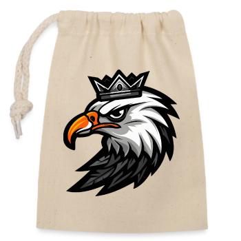 Eagle Head Crown - Closable cotton gift bag (14x20cm) - nature - Front