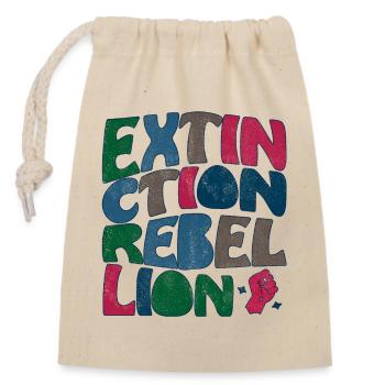 Extinction rebellion retro - Verschließbarer Geschenkbeutel aus Baumwolle (14x20cm) - Natur - Vorne