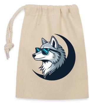 Loup Lunatique Lunettes Soleil - Sac cadeau en coton avec cordon (14 x 20 cm) - nature - Devant