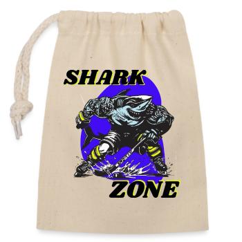 Hockey sur glace Attaque de requin Rondelle Sport de patineur de requin - Sac cadeau en coton avec cordon (14 x 20 cm) - nature - Devant