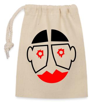 Motif du masque de clown du Carnaval d’Halloween - Sac cadeau en coton avec cordon (14 x 20 cm) - nature - Devant