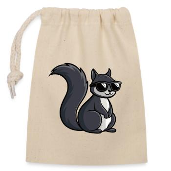 Coole Eichhörnchen-Dunkle Brille - Verschließbarer Geschenkbeutel aus Baumwolle (14x20cm) - Natur - Vorne