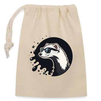 Ferret Urban Chic Schwarze Brille - Verschließbarer Geschenkbeutel aus Baumwolle (14x20cm) - Natur - Vorne