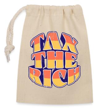 Taxer les riches - Sac cadeau en coton avec cordon (14 x 20 cm) - nature - Devant