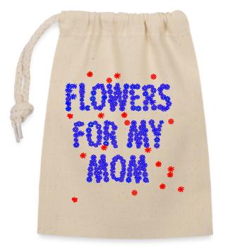 Flowers for my mom - Closable cotton gift bag (14x20cm) - nature - Front