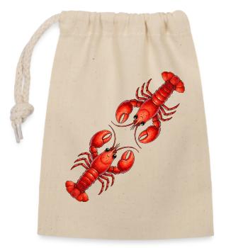 Red lobster - Closable cotton gift bag (14x20cm) - nature - Front